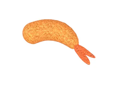 Fried Shrimp V1 002 Low-poly 3D model
