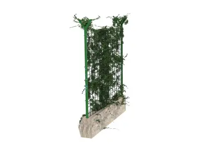 Moss Wire Chain Link Fence 3D model