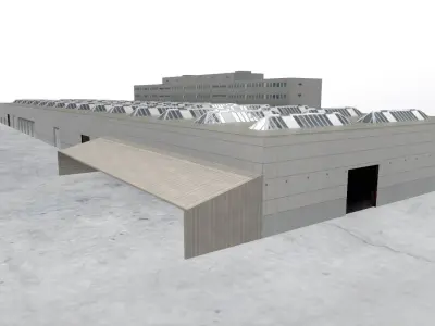 EDDF Cargo Terminal 1 Low-poly 3D model