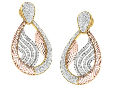 Women Pendant Earring Sets 3dm STL OBJ FBX Renders Details 3D print model 5