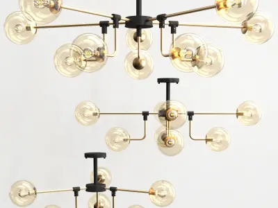AGIRA modern chandelier with glass globes 3D model