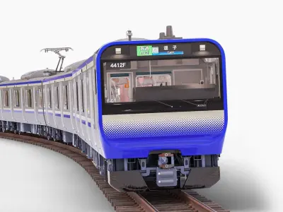 Rigged Japanese Train E235-1000 Yokosuka-Sobu Line 3D model