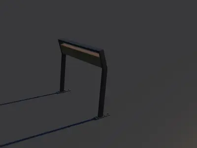 Japanese outdoor leaning bar 3D model