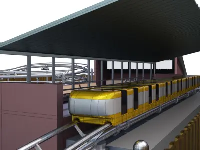 Low Poly Theme Park 3D model