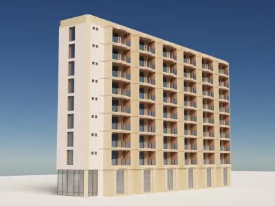 Modern hotel building 3D model