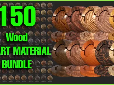 150 Unique Wood Smart Material Bundle Texture