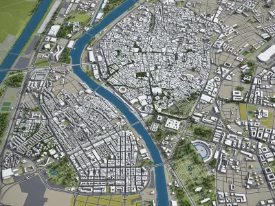 Seville - 3D City Models Low-poly 3D model