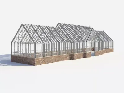 Glasshouse greenhouse hothouse 3D model