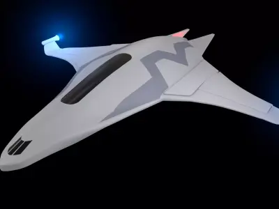 low poly Sci-fi Spaceship Low-poly 3D model