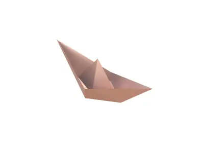 Paper Boat v1 016 Low-poly 3D model