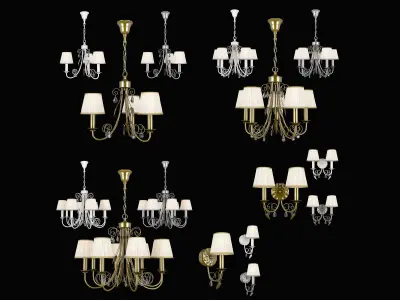 781 Modesto Lightstar Collection of Classical Lamps 3D Model Pack