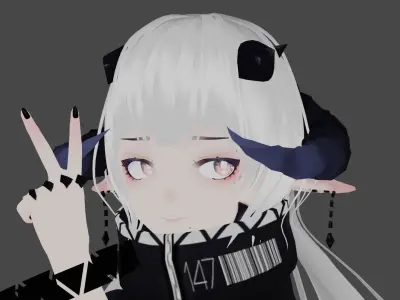 Vtuber  Vrchat model  Gunblades Low-poly 3D model