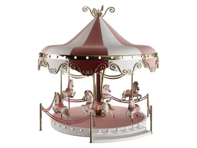 Carousel with horses 3D model