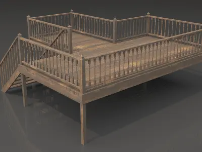 Wood Veranda 2 3D model