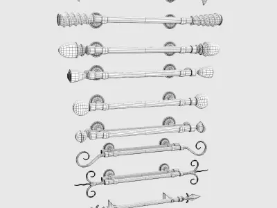 Curtain Rod Collection 3D model