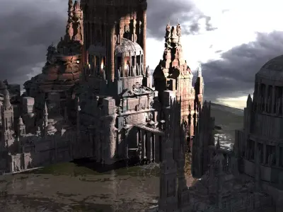 Fantasy Ornate Art Deco Cityscape Kit bash 1 3D model