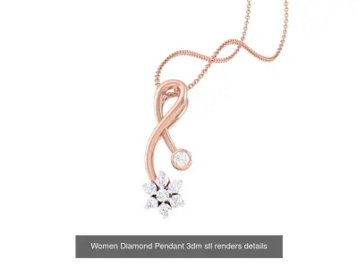 13 Ultra Light wt Solitaire Diamond Pendant 3dm stl renders 3D Model Pack