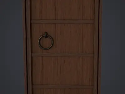 Medieval Rectangular Door Low-poly 3D model