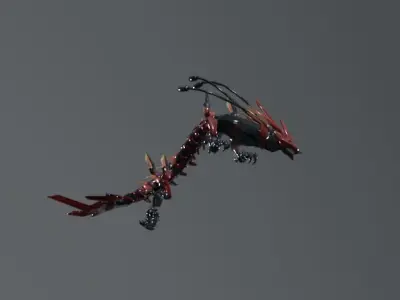 Mecha Dragon Low Poly Low-poly 3D model