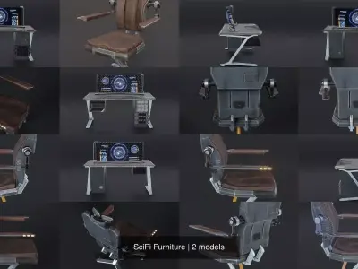 SciFi Furniture 3D Model Pack