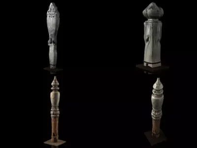 Wooden Sculptures Free 3D model