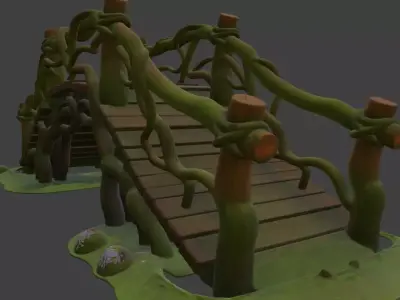 Forest Bridge Park Bridge 3D Model 3D model