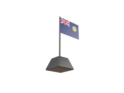 Flag of Imperial India v1 001 Low-poly 3D model