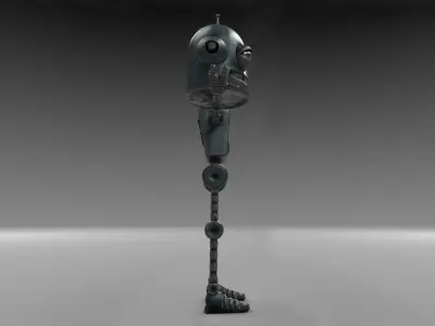 Cute Round Robot Low-poly 3D model