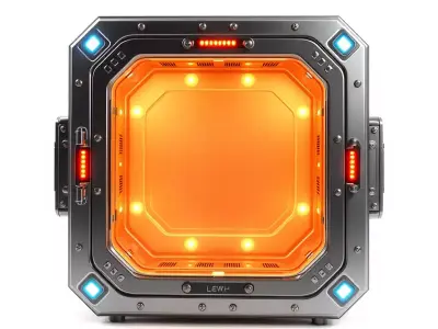 Futuristic SciFi Container Model Pack with LED Lights Low-poly 3D model