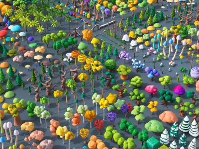 Vegetation 2 Low-poly 3D model