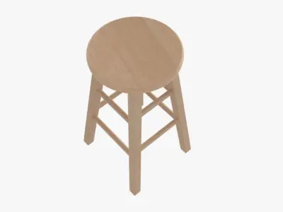Wooden Stool 3D model