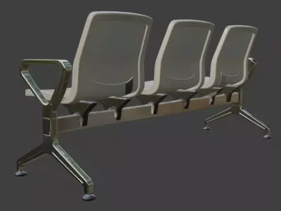 Modern Waiting Room Bench 3D Model 3D model
