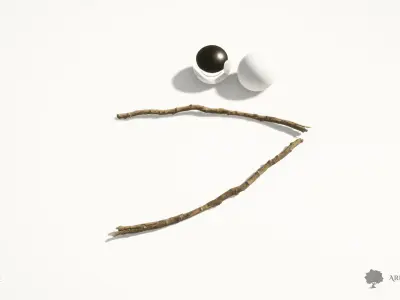Wood stick 005 - Photogrammetry Low-poly 3D model