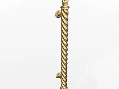 Classic Door Handle 07 Gold Low-poly 3D model