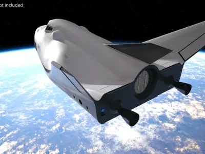  SNC Dream Chaser Cargo Spaceplane USA White with Interior Rigged for Maya 