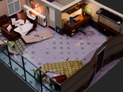 Disco Elysium Hotel Room Free 3D model