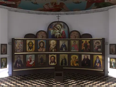  Soviet church Low-poly 3D model