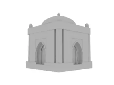 Majestic Islamic Mausoleum Detailed Architectural 3D Model Low-poly 3D model