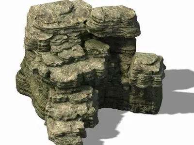 Hengshan Mountain - waterfall stone 3D model