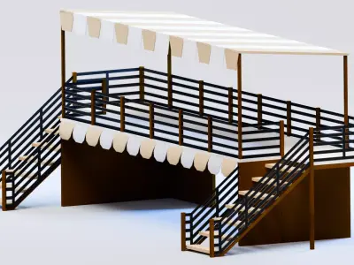 Amusement Park - Building 3  Low-poly 3D model