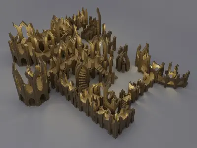 Elven Ruins Tabletop Terrain 28 MM 3D print model