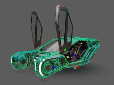 Bladerunner 2049 spinner 3D 2K clean uvmaps Low-poly 3D model