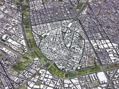 Valencia - 3D City Low-poly 3D model