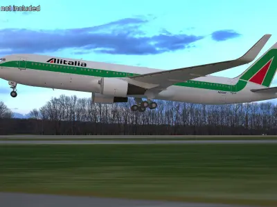  Alitalia Boeing 767 Passenger Jet Rigged for Maya 