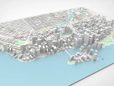Cityscape Miami Florida USA 3D model
