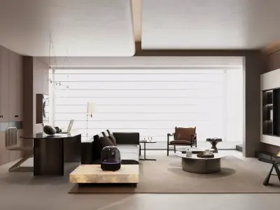 Italian - style living and dining room 3D model purchase