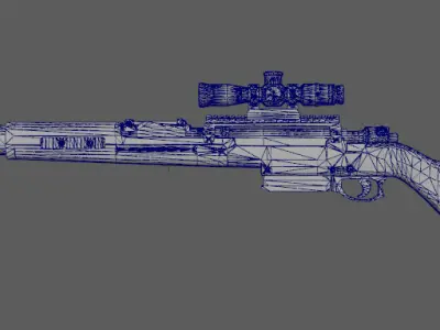 Modern Kar98-S Sniper Rifle Low-poly 3D model