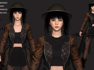 AAA 3D REALISTIC JAPANESE GIRL CHARACTER - MIZUKI THE ADVENTURER Low-poly 3D model