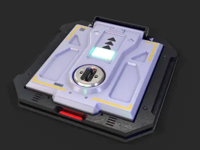 Sci-Fi Underground Access Door PBR LOWPOLY GAMEREADY Low-poly 3D model