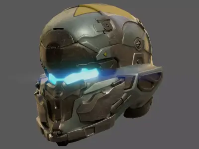 scifi helmet Low-poly 3D model Low-poly 3D model